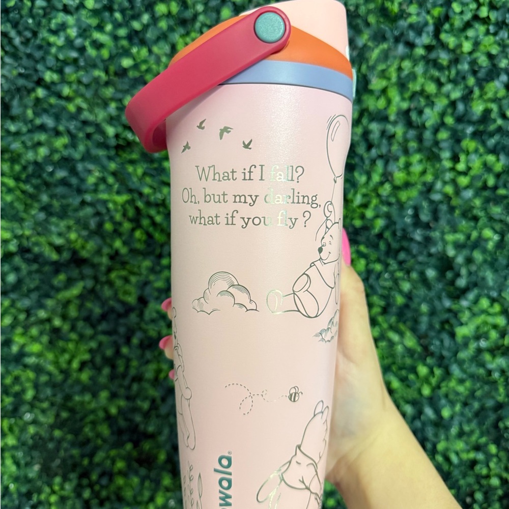 Owala Pink Insulated Tumbler with Pooh engraving